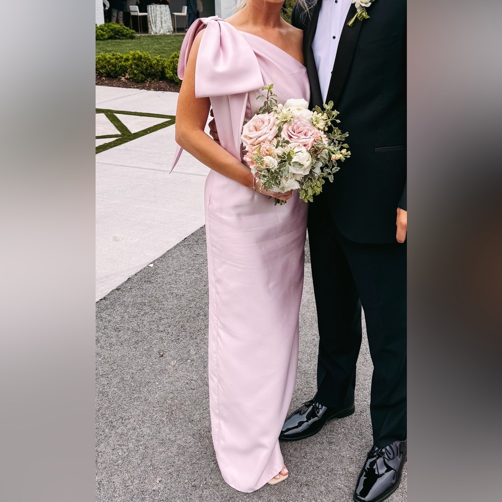 Dessy Alfred Sung Ballet Pink Bow Dress